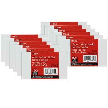 MEAD Index Cards, Plain, 3 x 5, PK1200 MEA63352